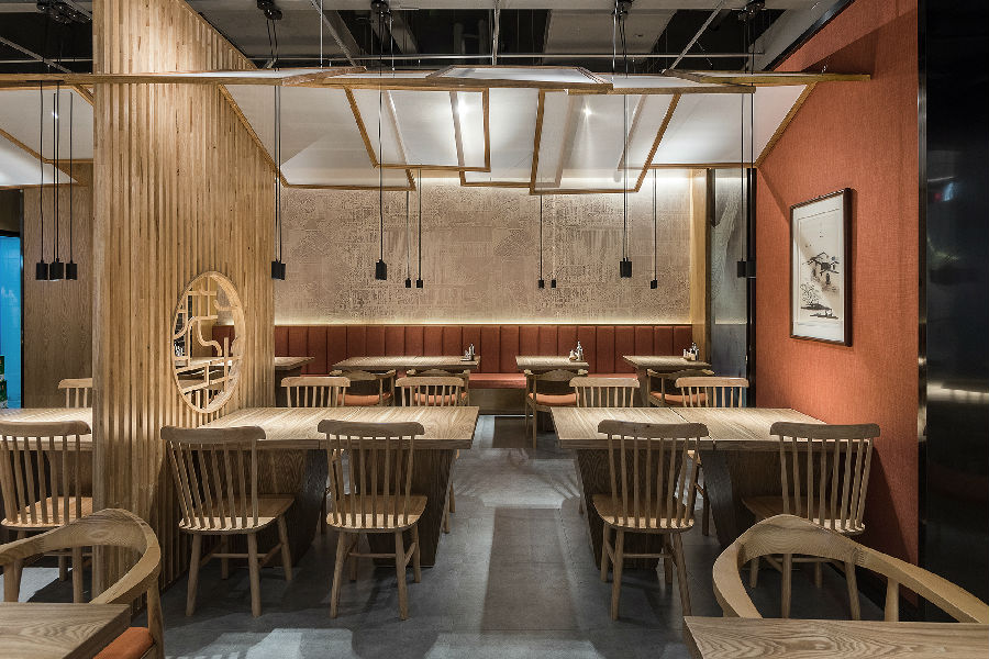 青岛餐饮空间装修设计-青岛＂一城半点＂餐饮